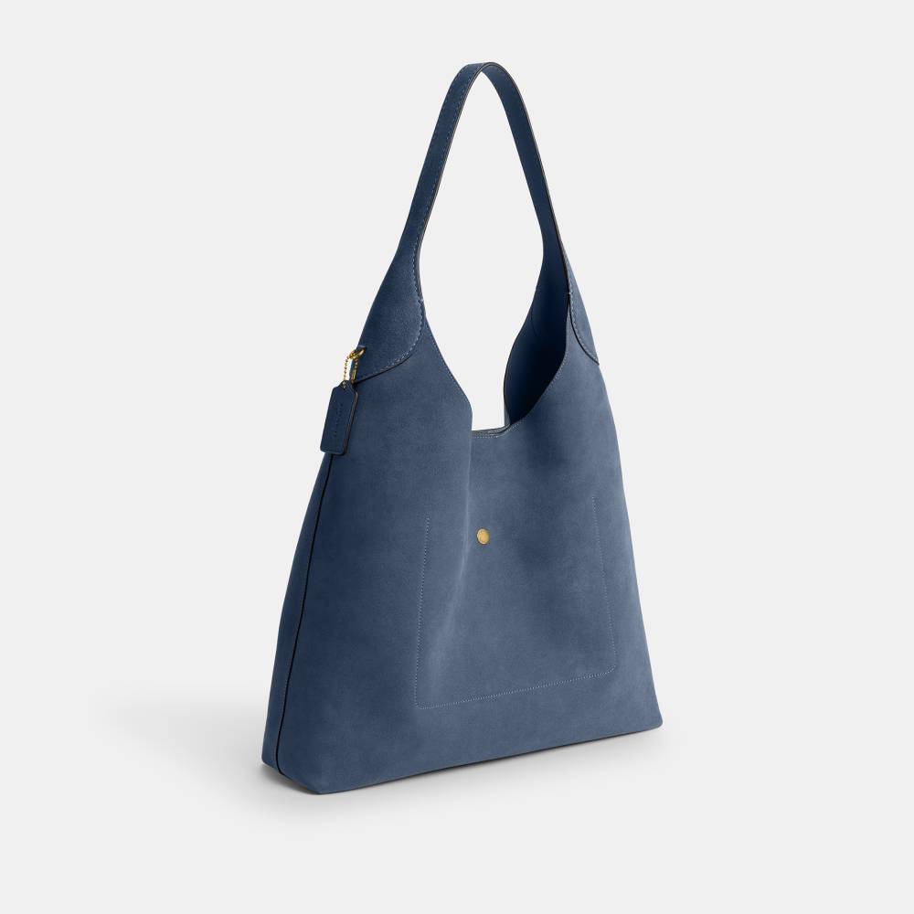 Bolsa Brooklyn Shoulder 39 Suede Coach Azul - coach