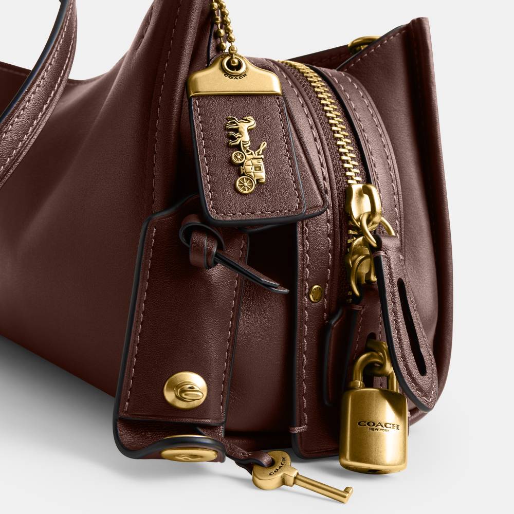 COACH Rogueミニハンドバッグ Bolsa Rogue 34 Coach Marrom Escuro - coach