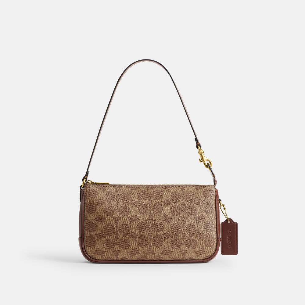 極美品✨Coach Signature Shoulder bag Brown Bolsa Plaza Signature Coach Marrom - coach
