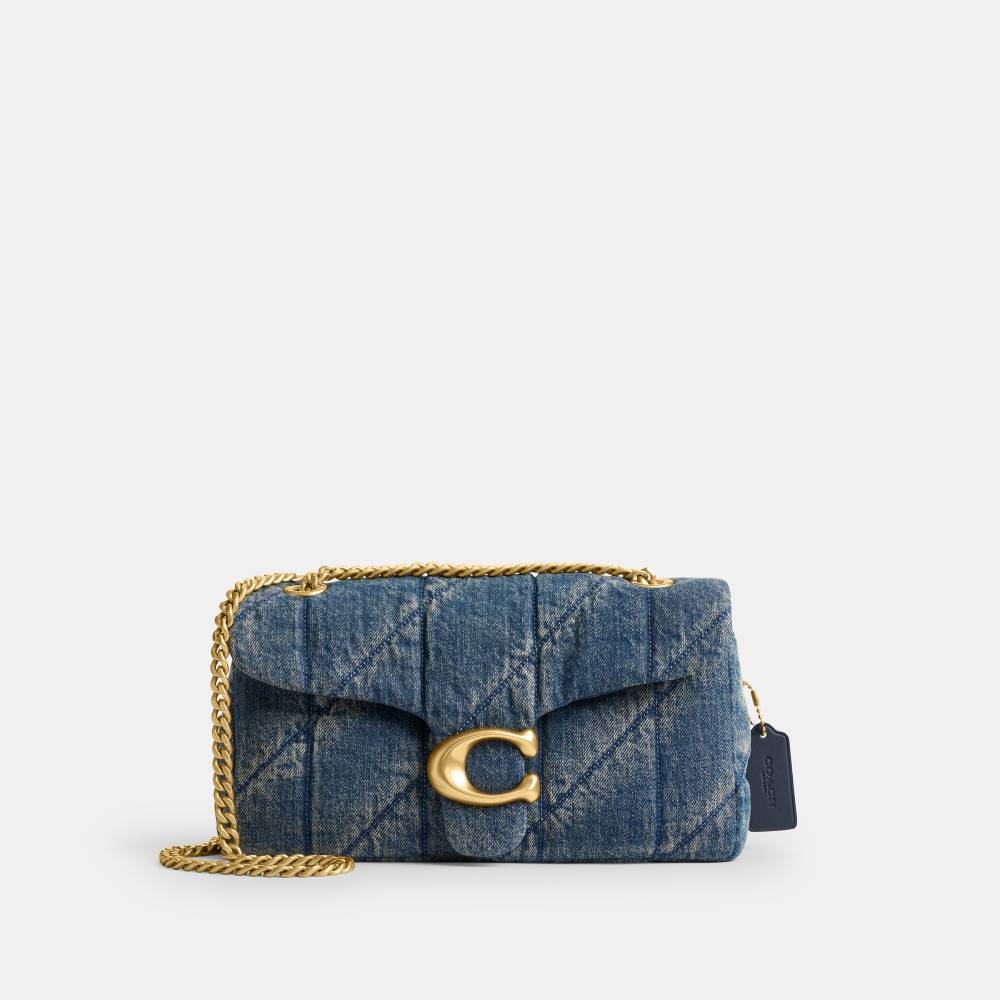 Bolsa Tabby Shoulder 26 Regnerative Quilted Denim Coach Azul - coach