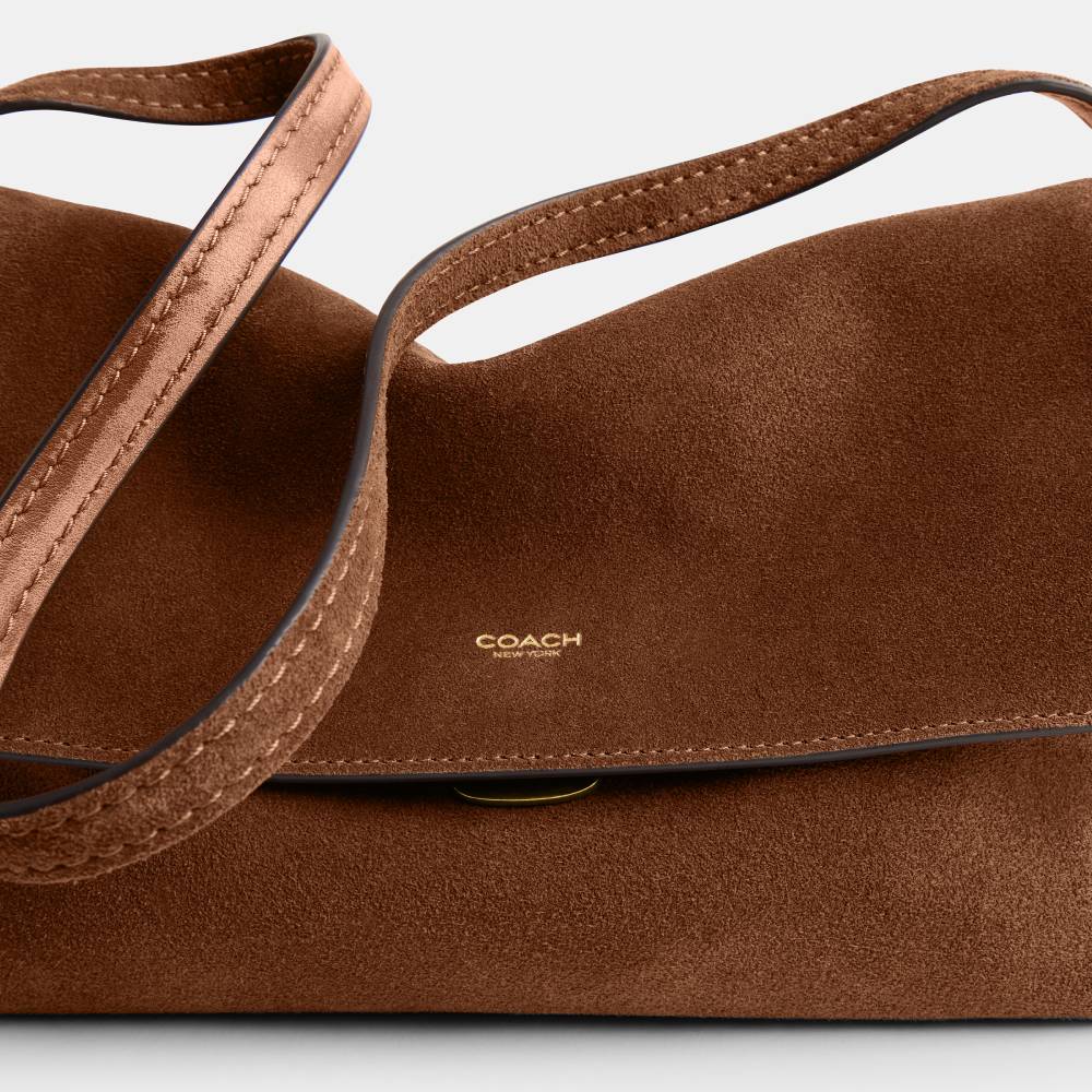Bolsa Chelsea Shoulder 30 Suede Coach Marrom - coach