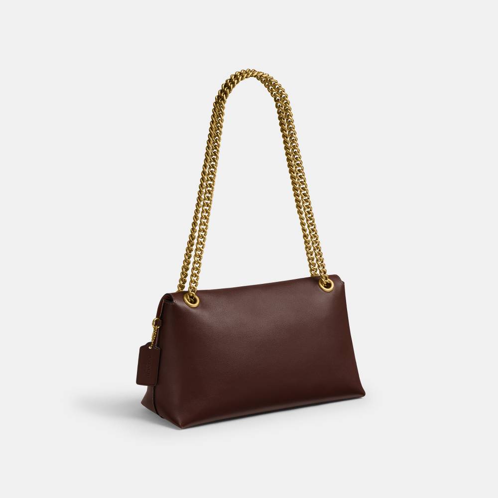 Bolsa Chelsea Shoulder 30 With Chain Coach Marrom Escuro - coach